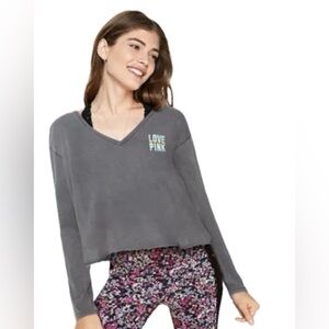 Pink VS Crop Long Sleeve